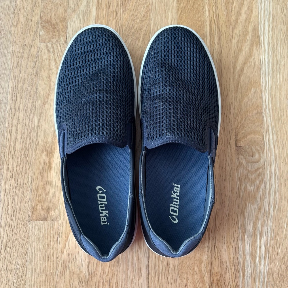 OluKai Men's Navy  Blue Mesh Slip-Ons